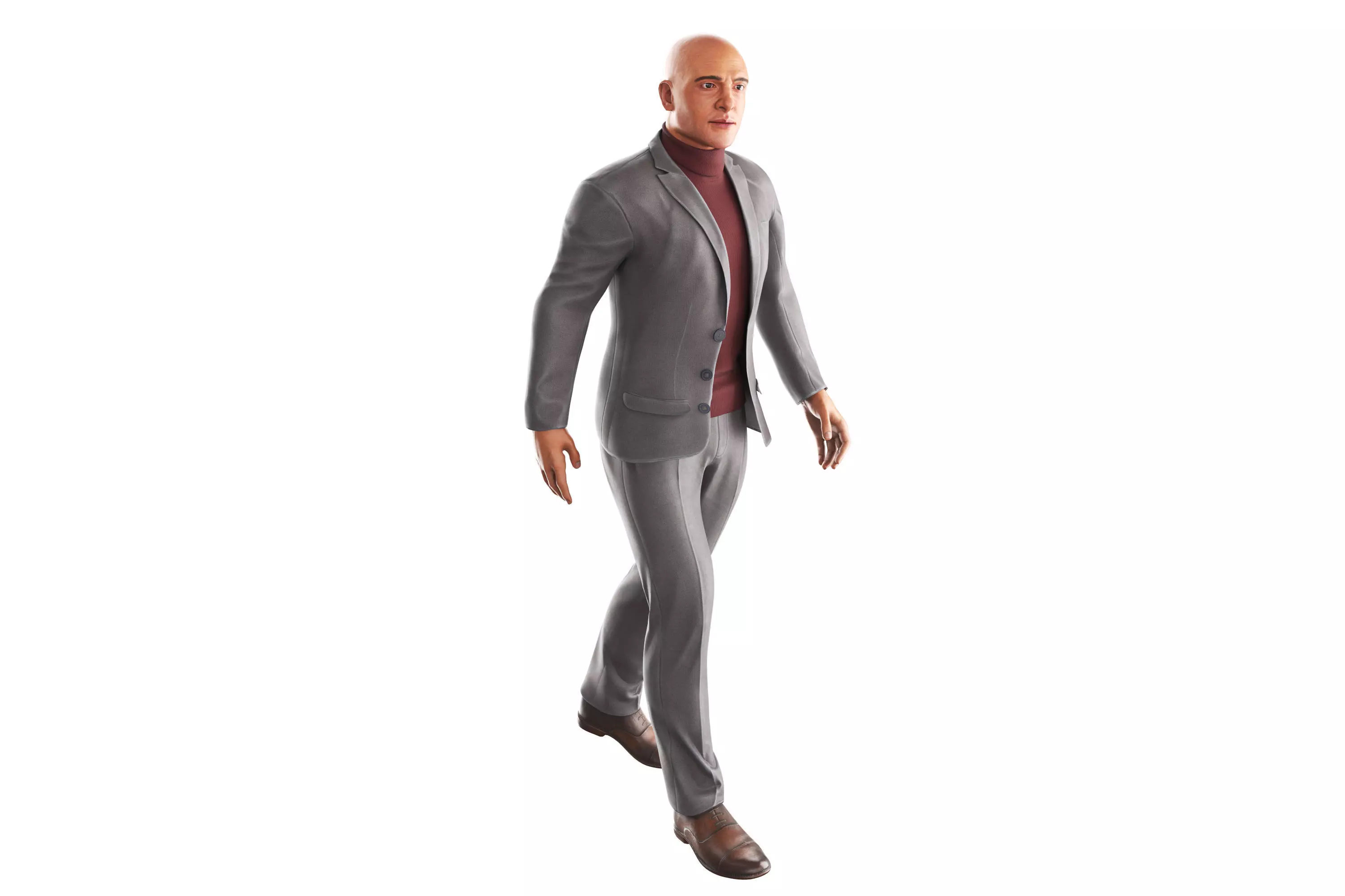 Richard-Gray-Suit-Walking man in suit Low-poly 3D model_0