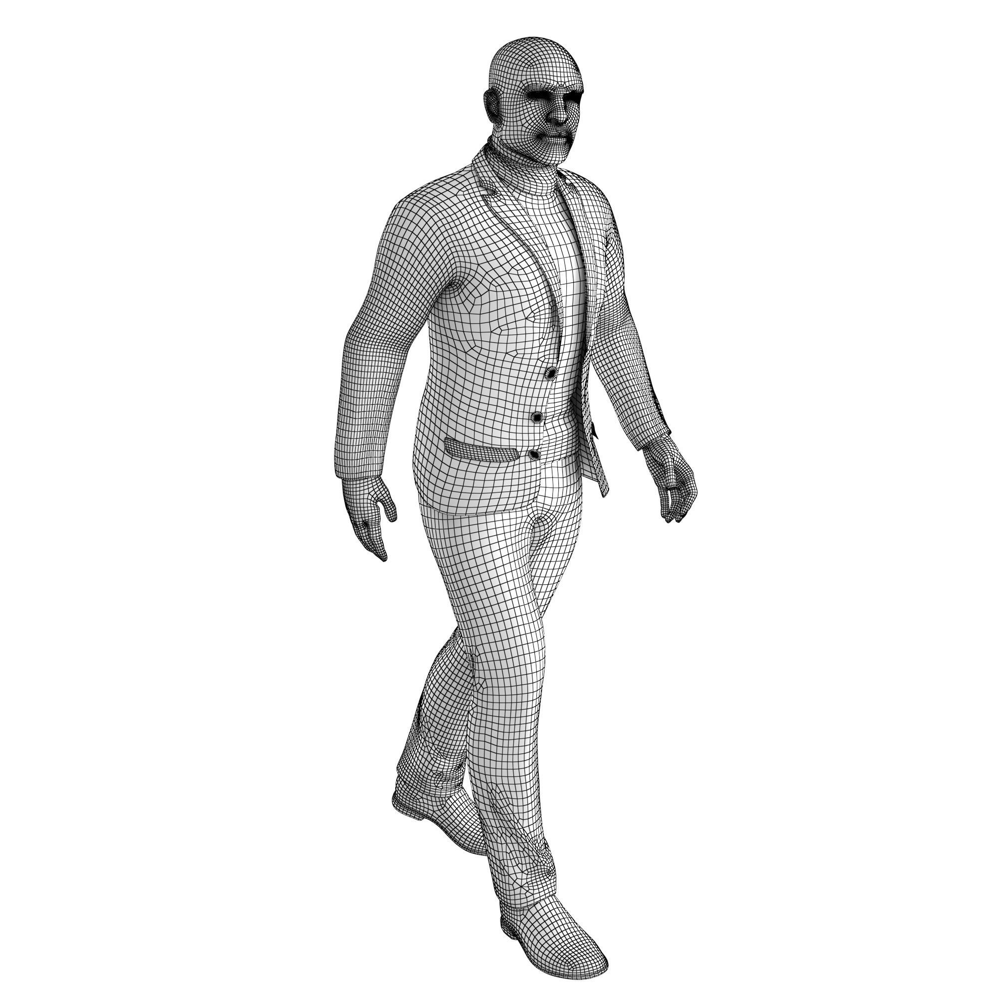 Richard-Gray-Suit-Walking man in suit Low-poly 3D model_5