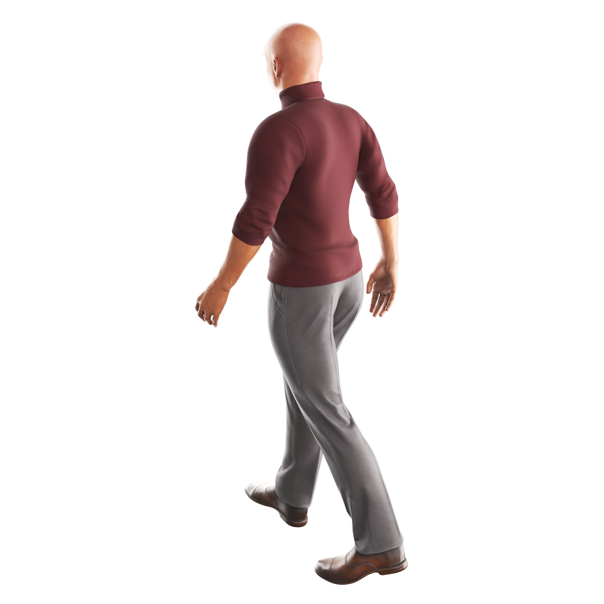 Richard-Red-GolfShort-Walking man Low-poly 3D model_3