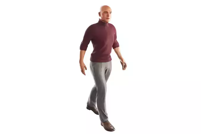 Richard-Red-GolfShort-Walking man