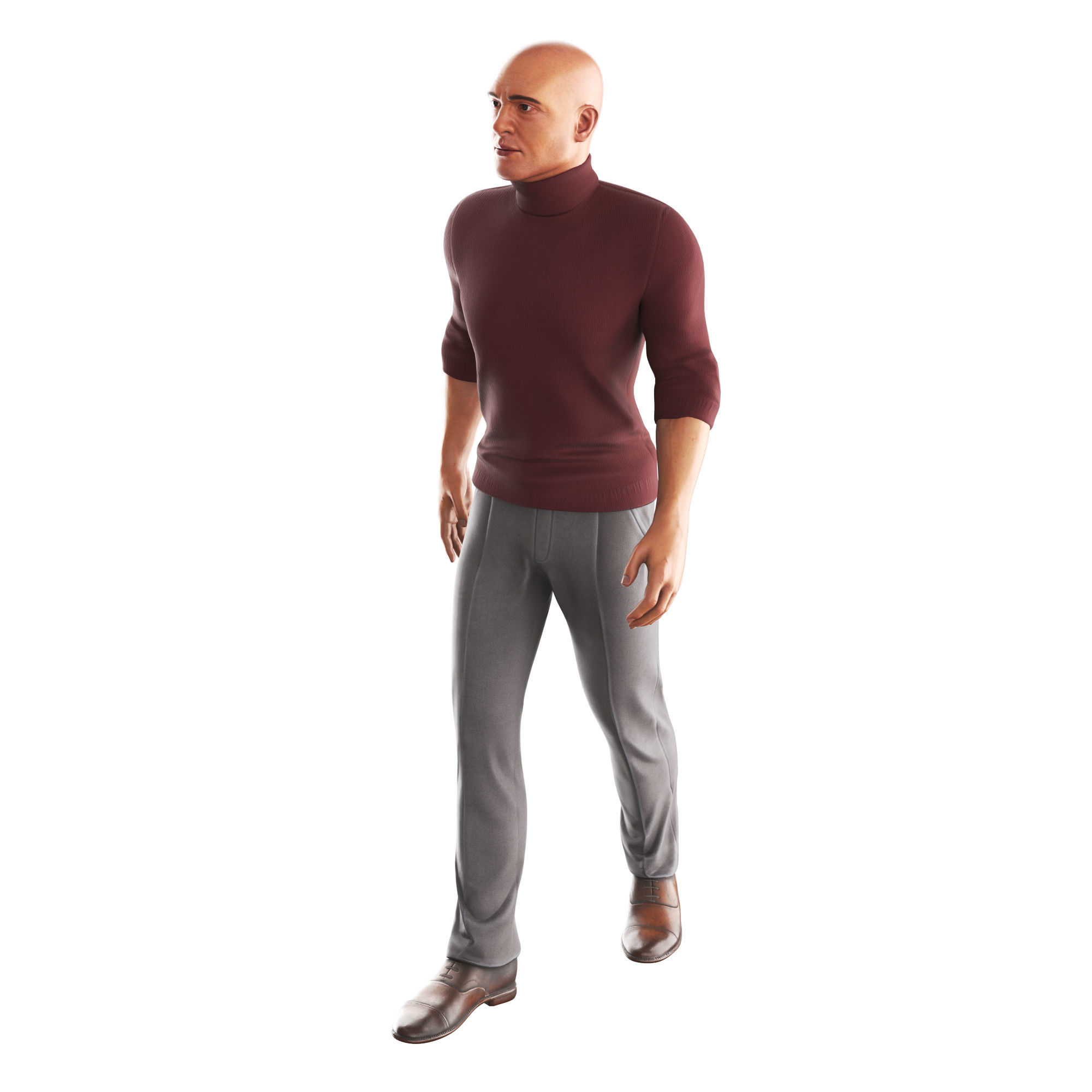 Richard-Red-GolfShort-Walking man Low-poly 3D model_2