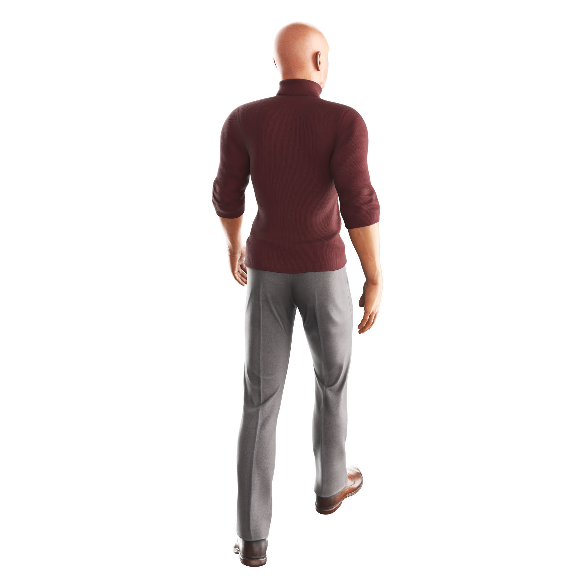 Richard-Red-GolfShort-Walking man Low-poly 3D model_4