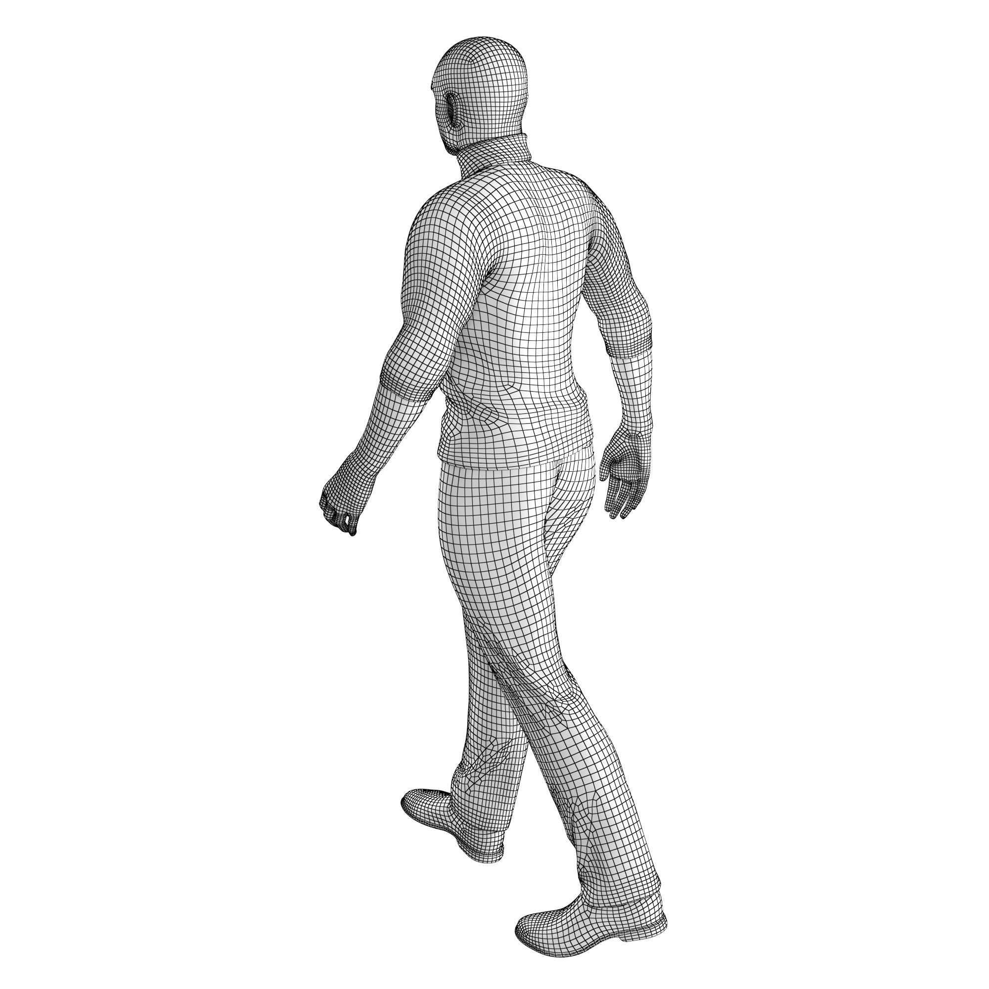 Richard-Red-GolfShort-Walking man Low-poly 3D model_6