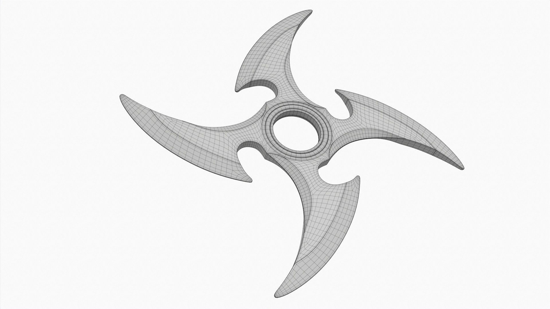 Shuriken throwing ninja knife 06 3D model_5