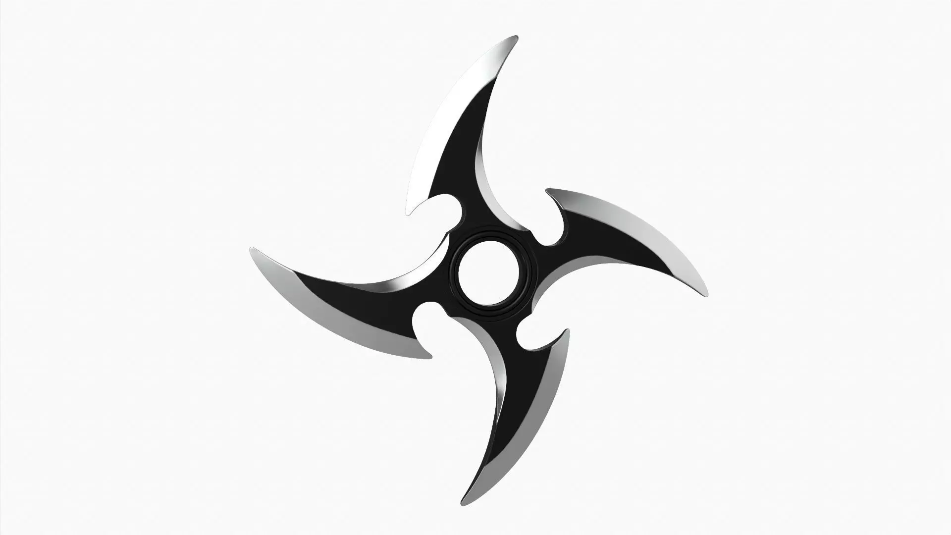 Shuriken throwing ninja knife 06 3D model_0