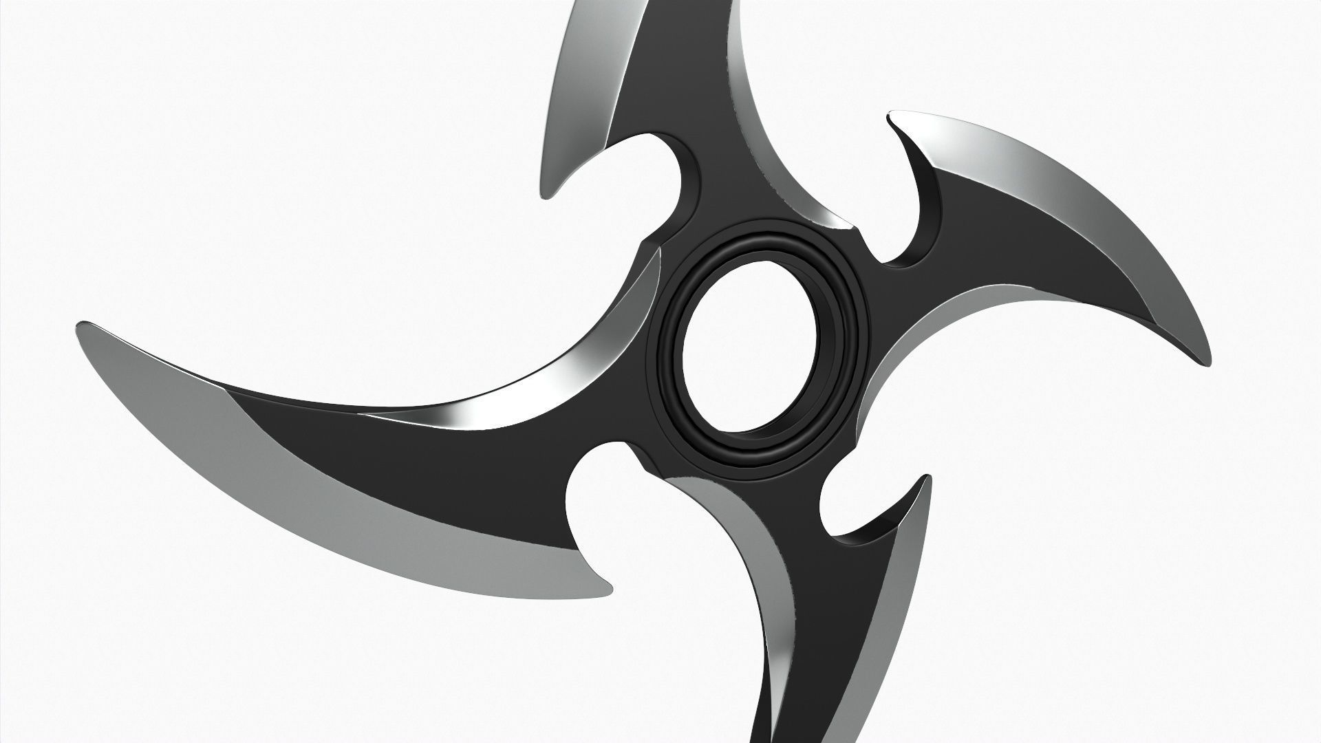 Shuriken throwing ninja knife 06 3D model_1