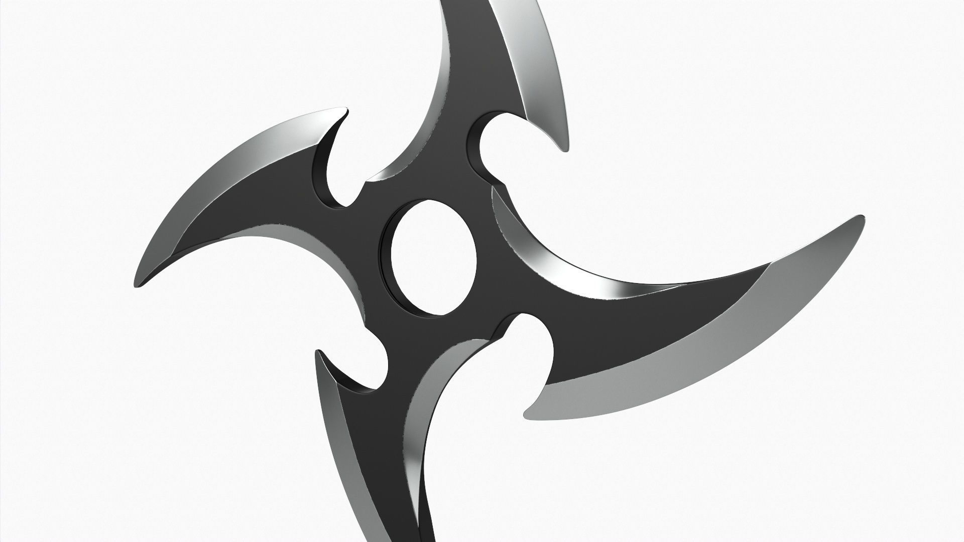 Shuriken throwing ninja knife 06 3D model_2
