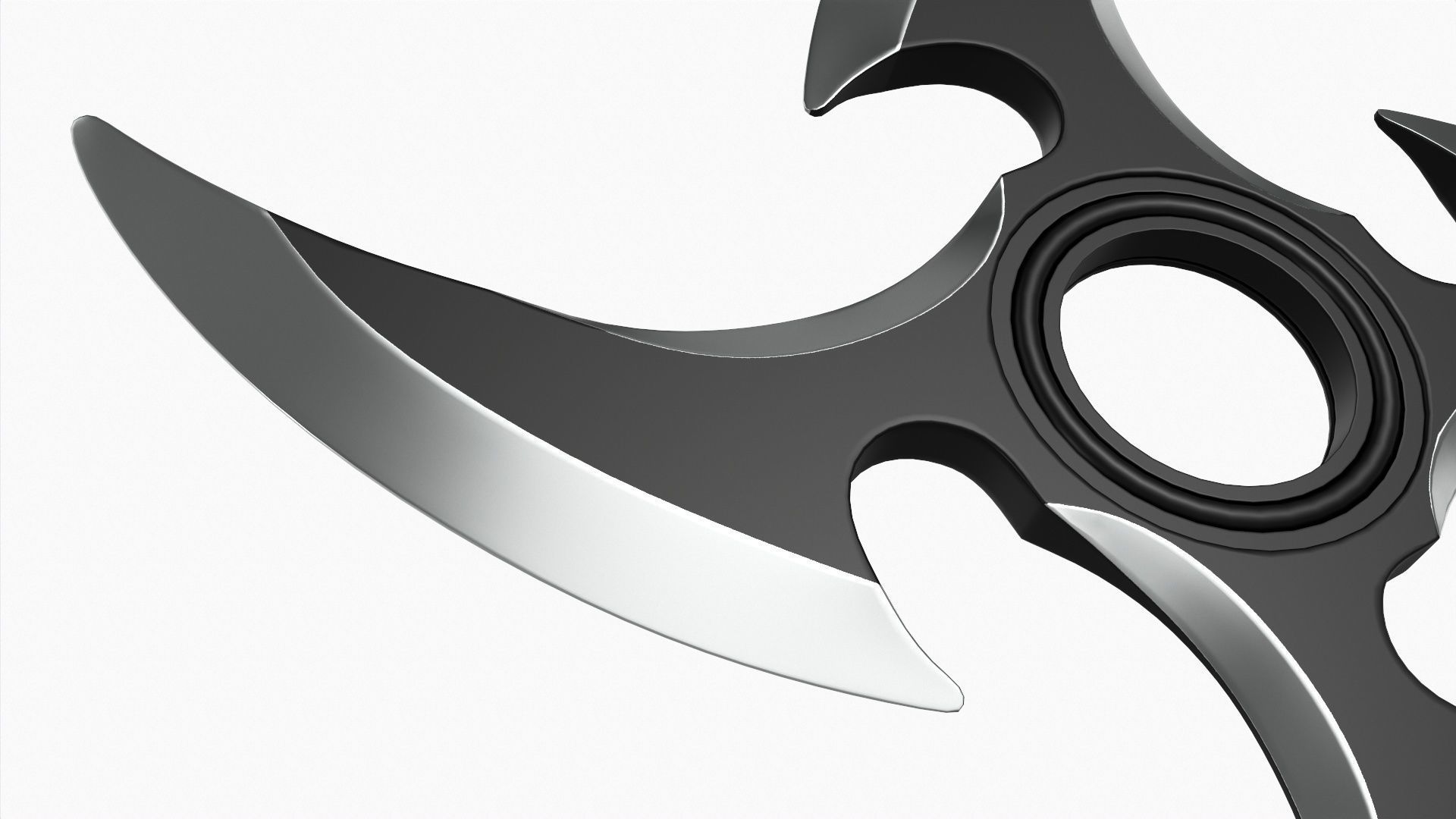 Shuriken throwing ninja knife 06 3D model_4