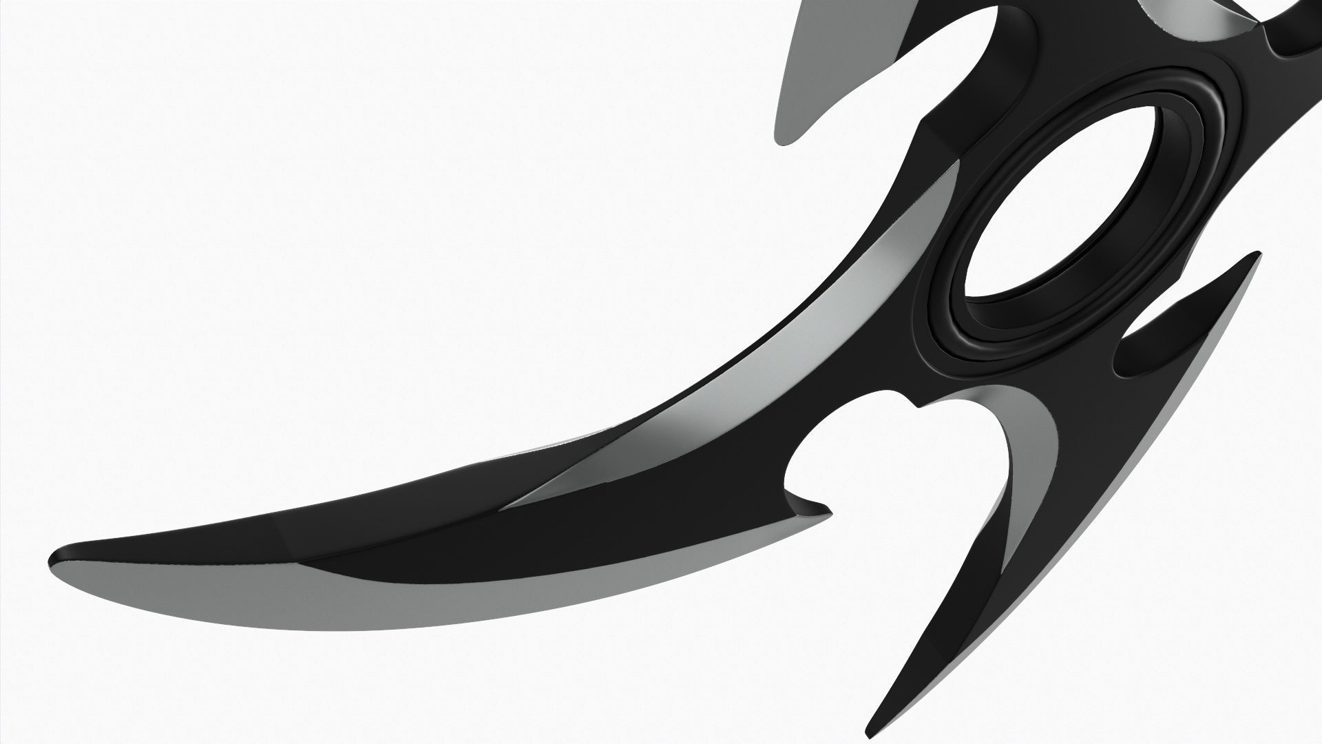 Shuriken throwing ninja knife 06 3D model_3