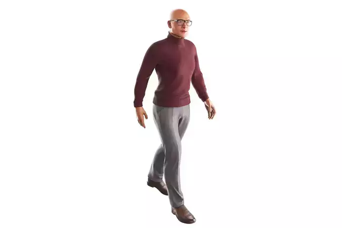 Richard-Red-Golf-Walking man wearing glasses and pants