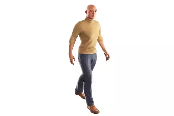 Richard-Yellow-GolfShort-Walking sims - man