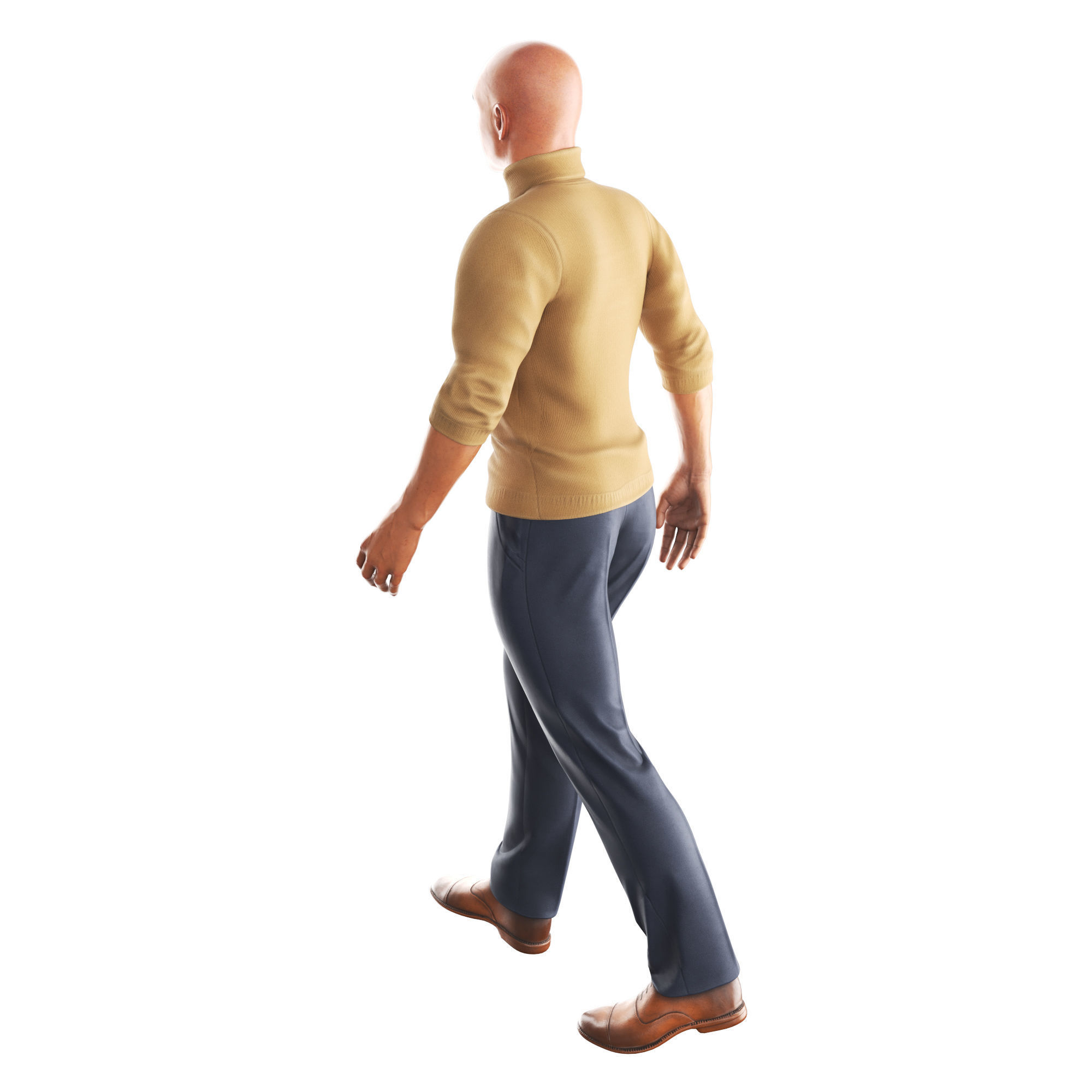 Richard-Yellow-GolfShort-Walking sims - man Low-poly 3D model_3