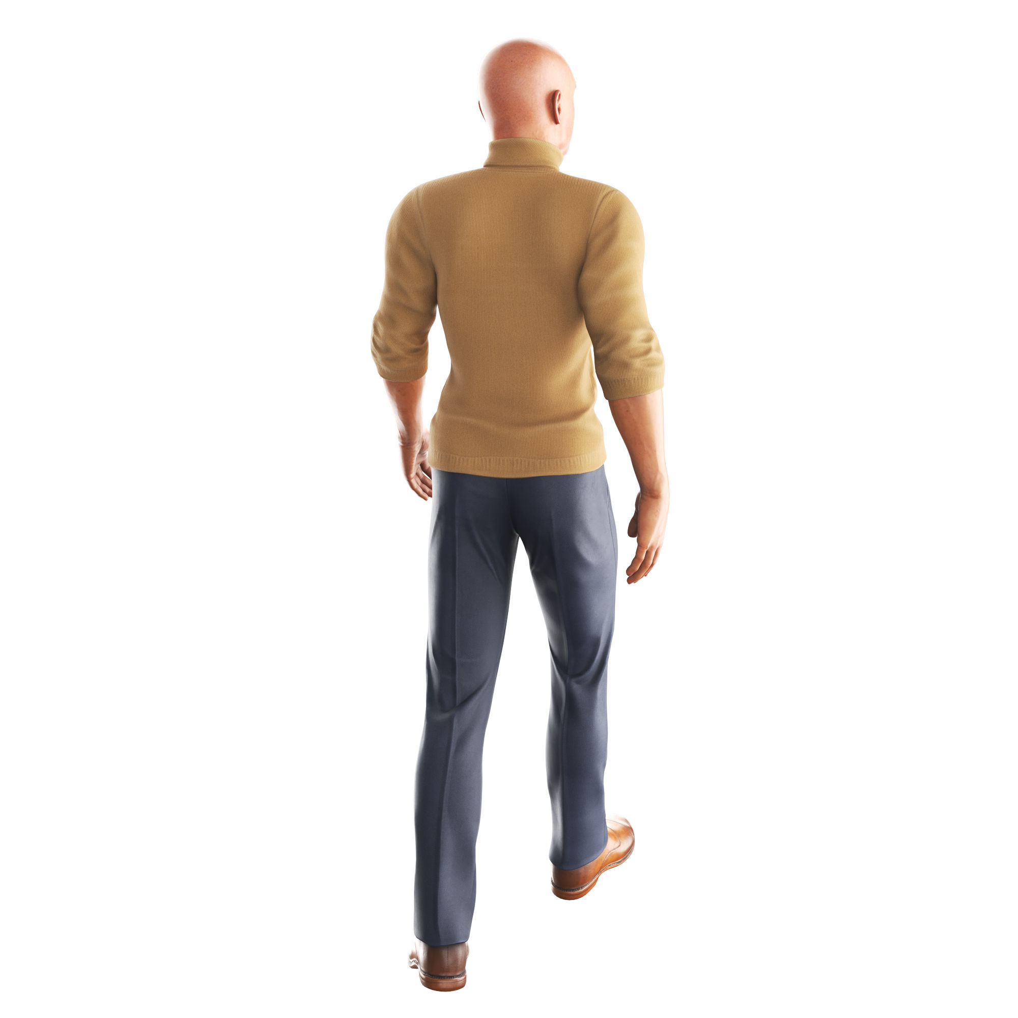 Richard-Yellow-GolfShort-Walking sims - man Low-poly 3D model_4