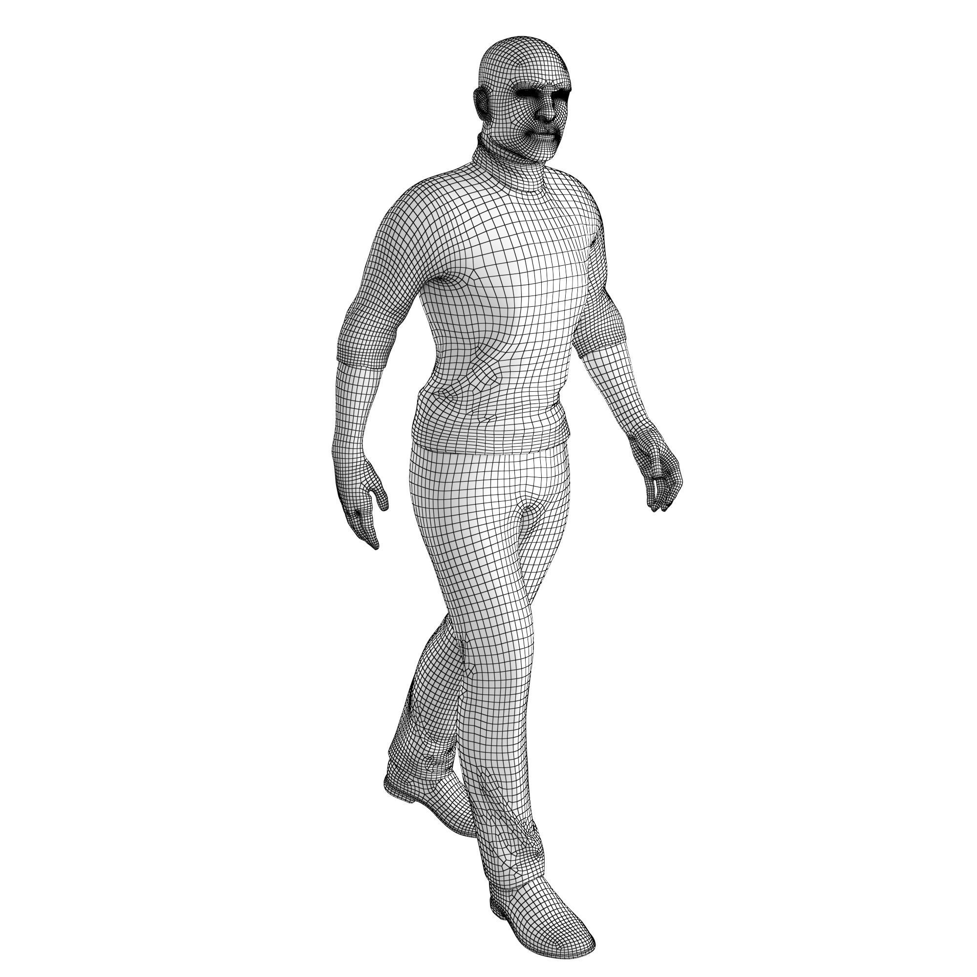 Richard-Yellow-GolfShort-Walking sims - man Low-poly 3D model_5