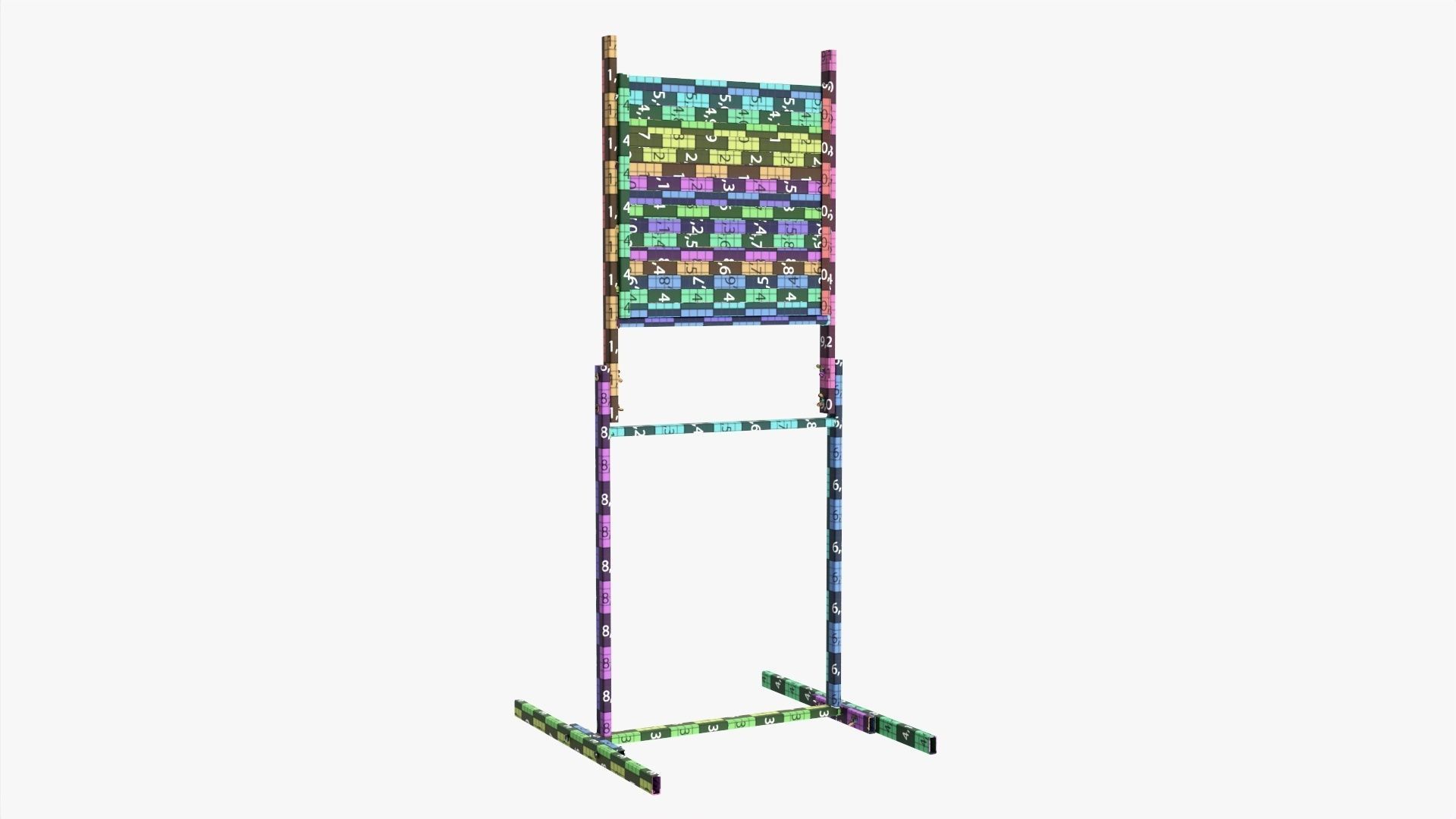 Throwing weapons target wooden stand 3D model_11