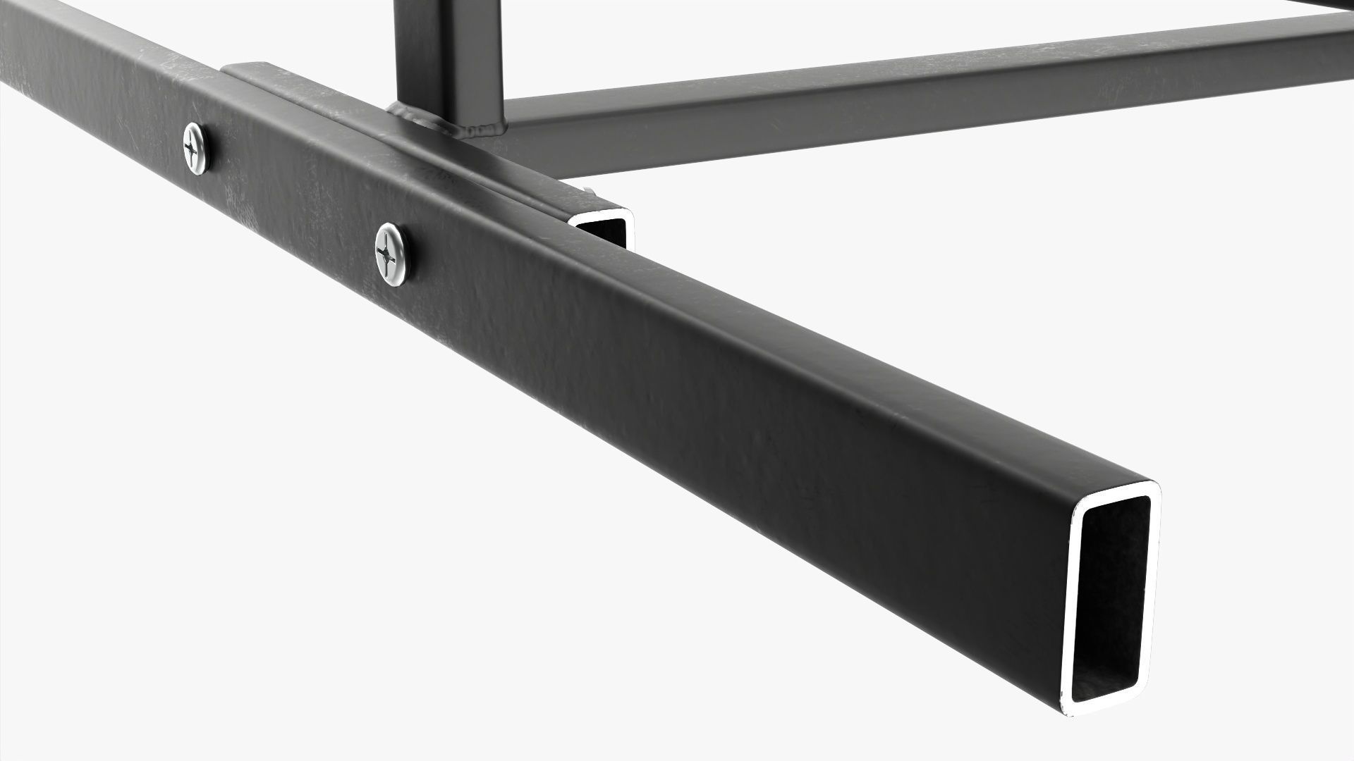 Throwing weapons target wooden stand 3D model_3