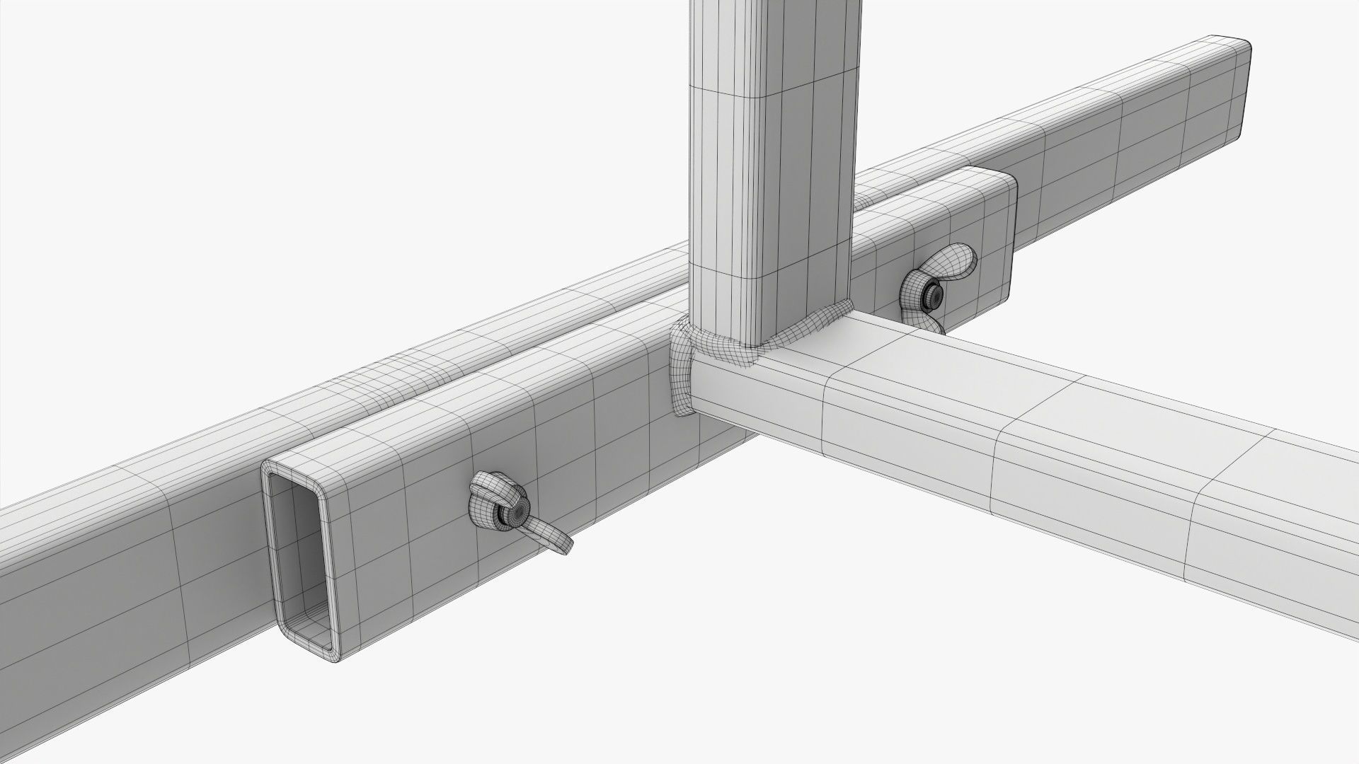 Throwing weapons target wooden stand 3D model_7