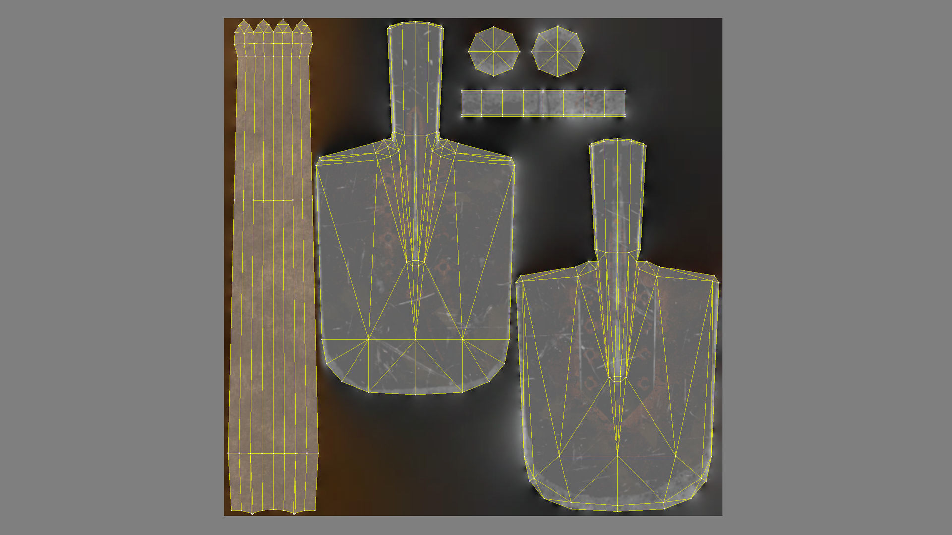 Shovel Army Ammunition USSR WWII Low-poly 3D model_11