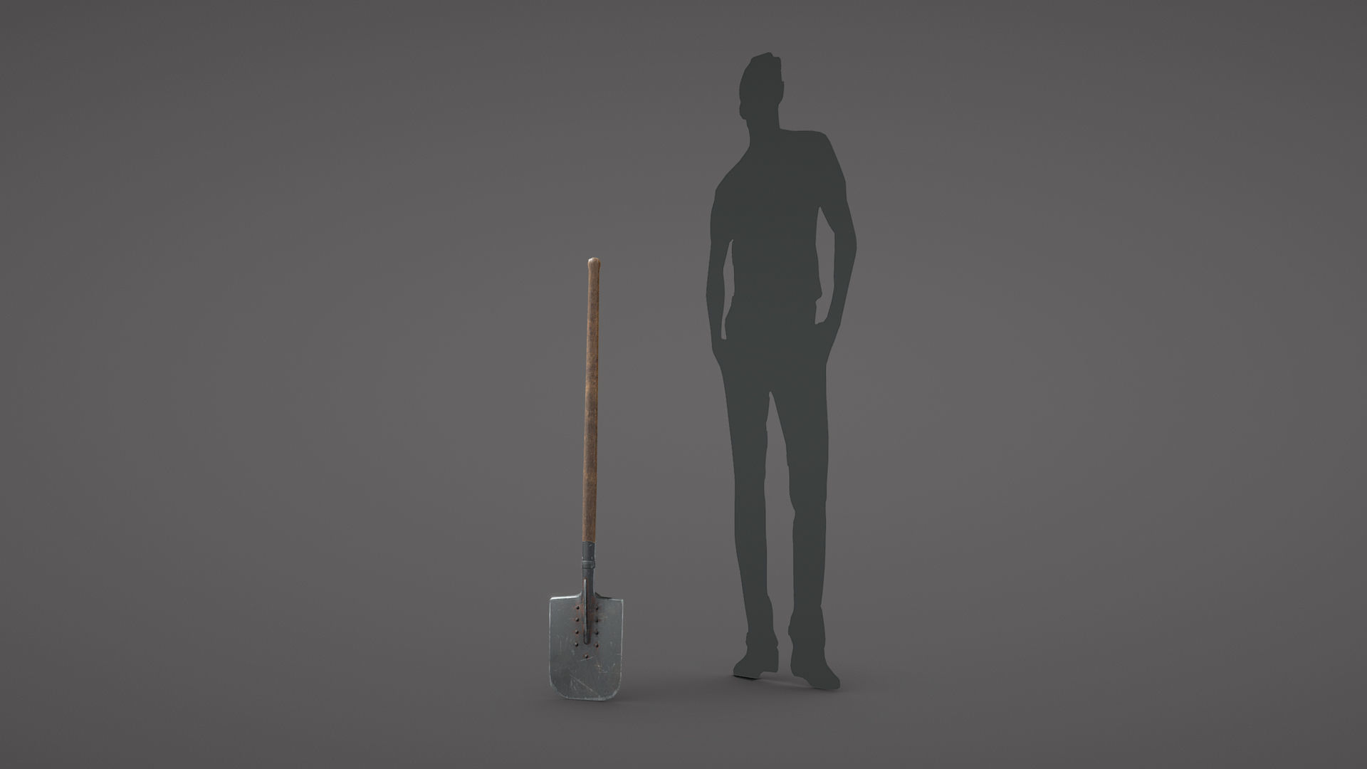 Shovel Army Ammunition USSR WWII Low-poly 3D model_5