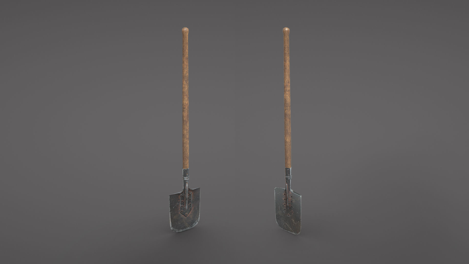 Shovel Army Ammunition USSR WWII Low-poly 3D model_6