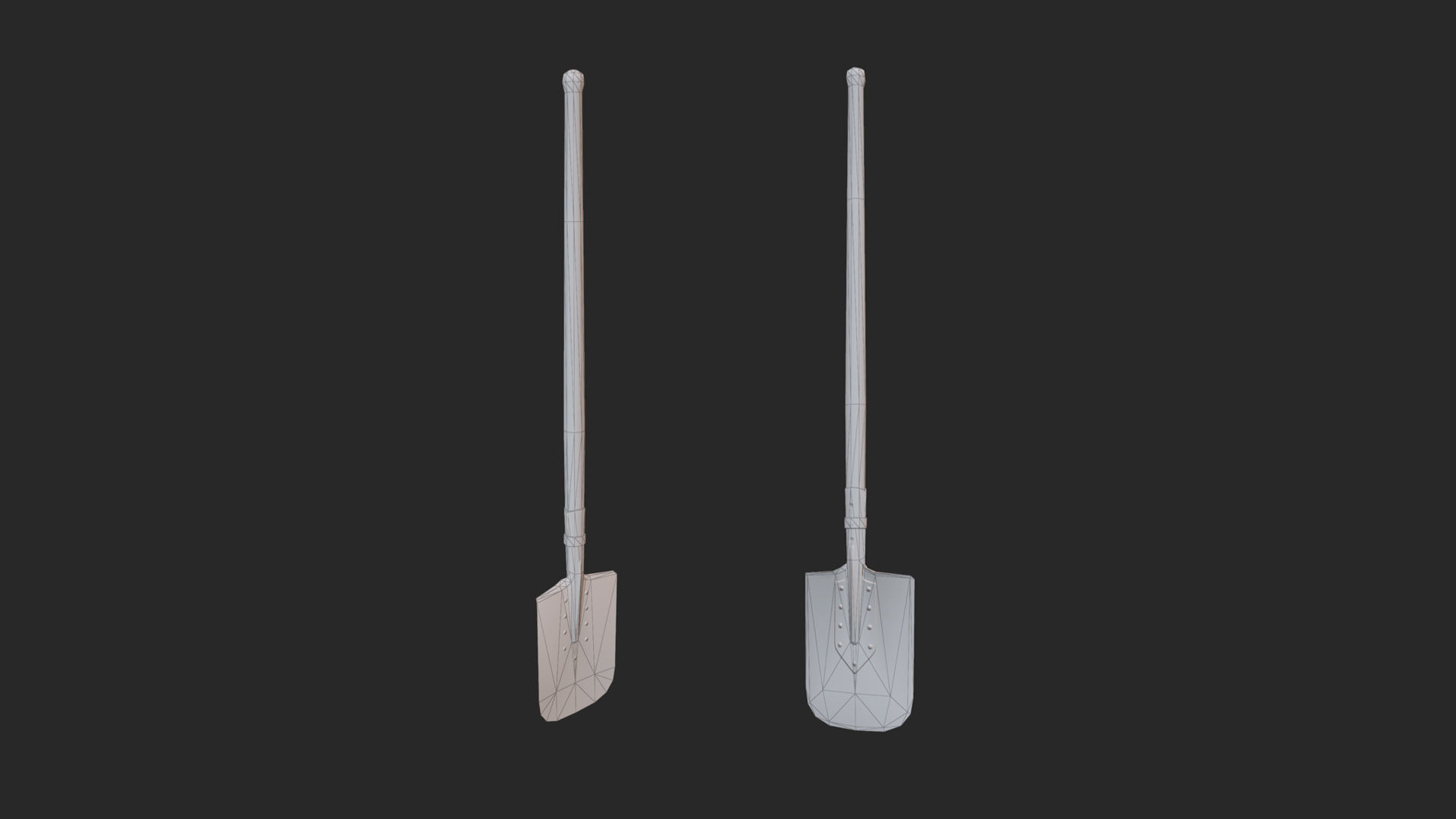 Shovel Army Ammunition USSR WWII Low-poly 3D model_9