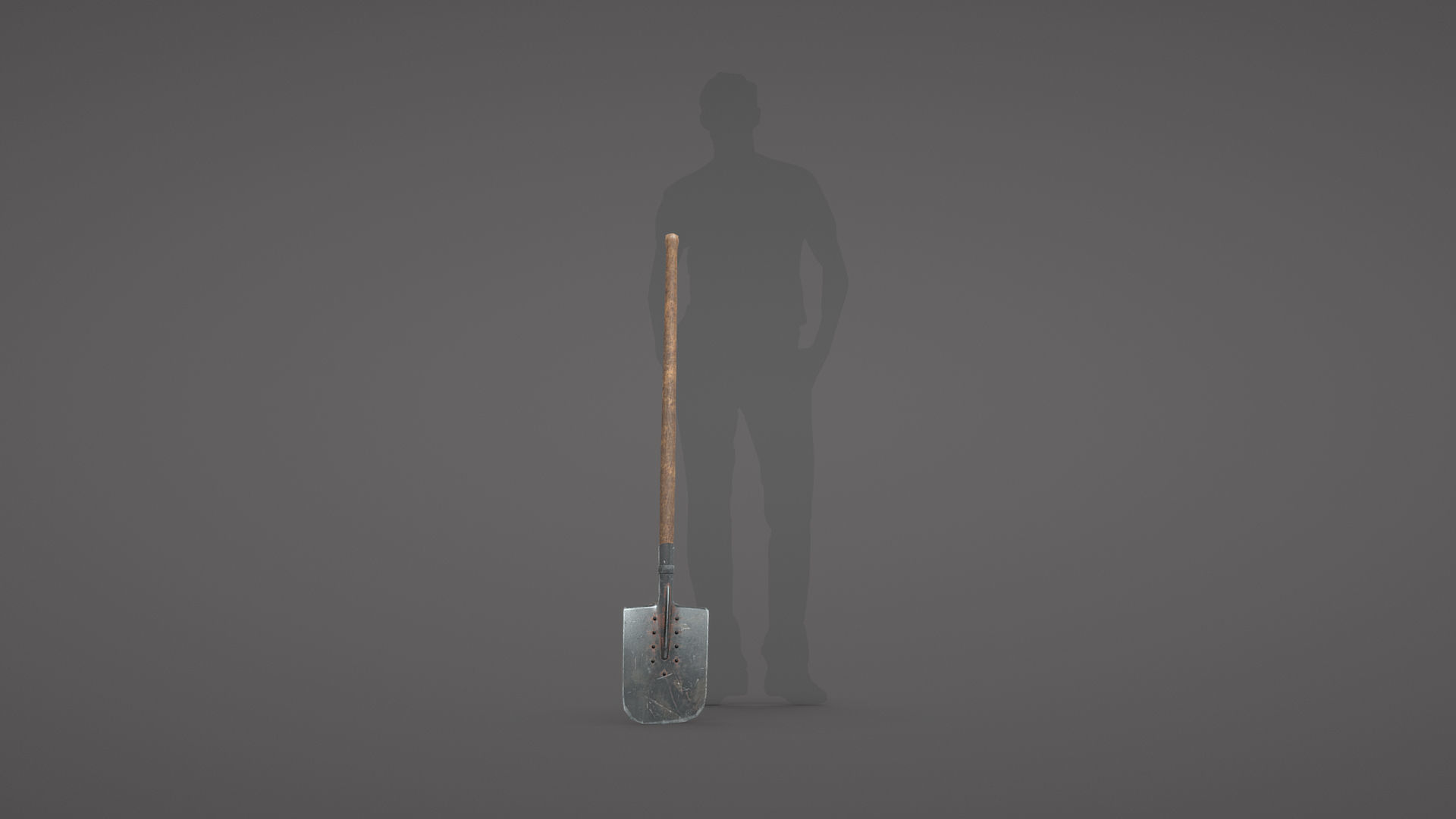 Shovel Army Ammunition USSR WWII Low-poly 3D model_3