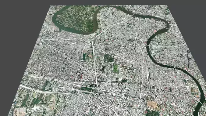 Streers and Roads City Bangkok Thailand 3D model