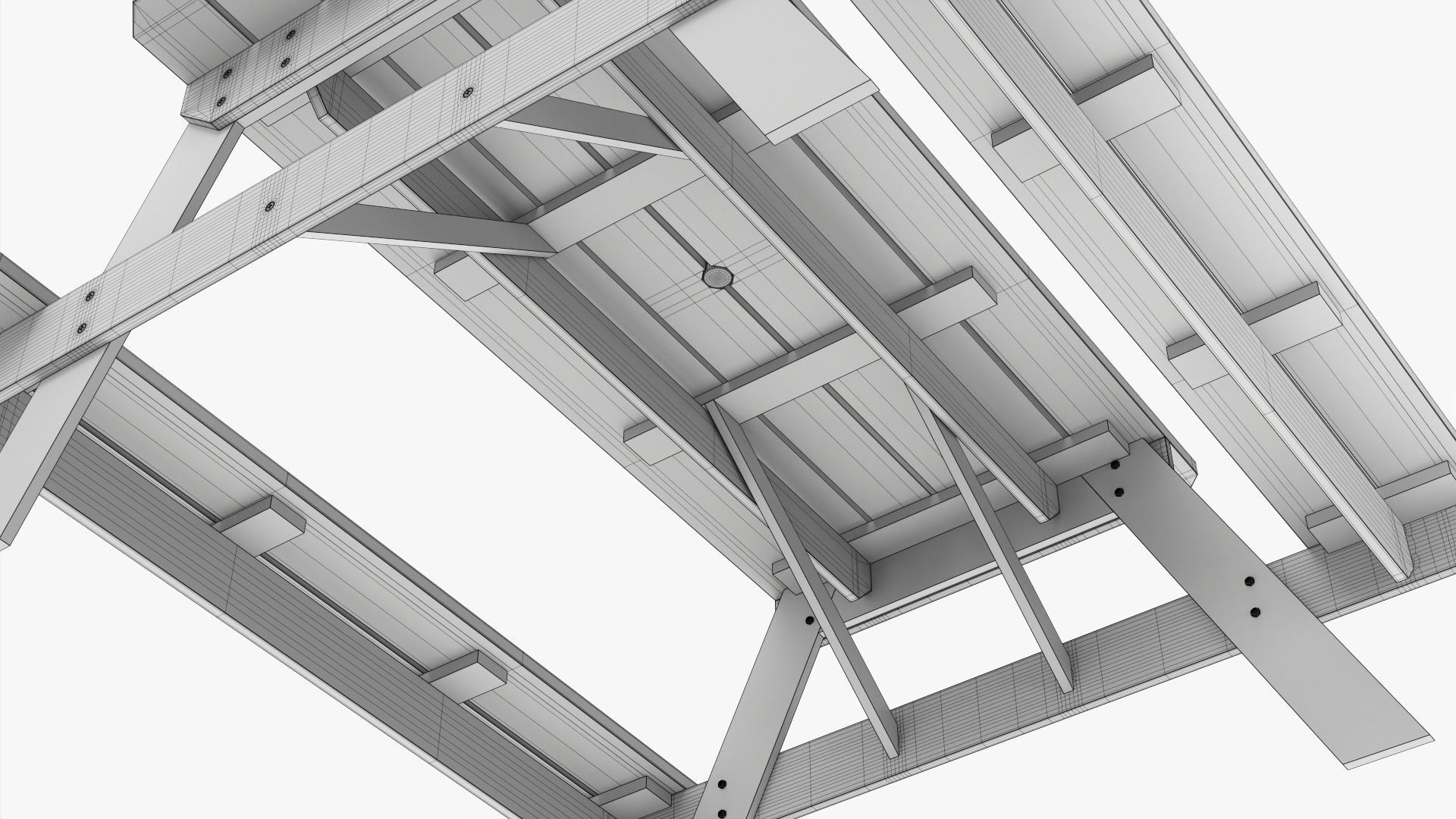 Wood Picnic Table dark 3D model_8