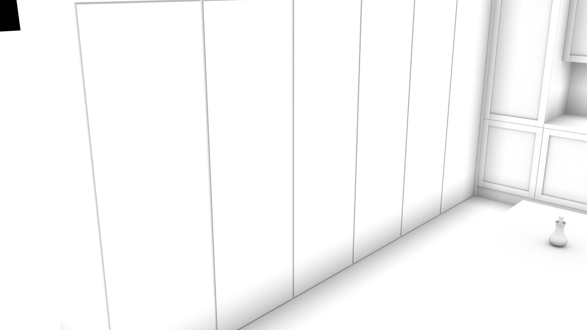 kitchen with marble floors and sky 3D model_9