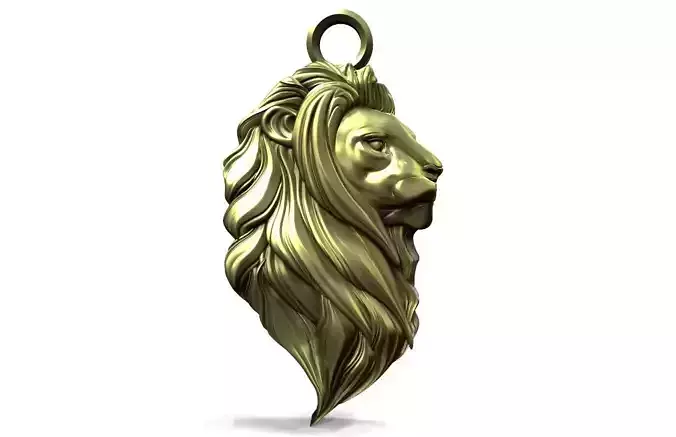 Lion head pendant  3D print model