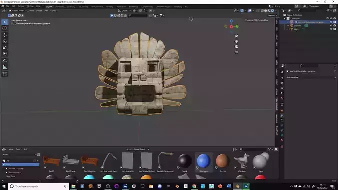 Babylonian gargoyle head