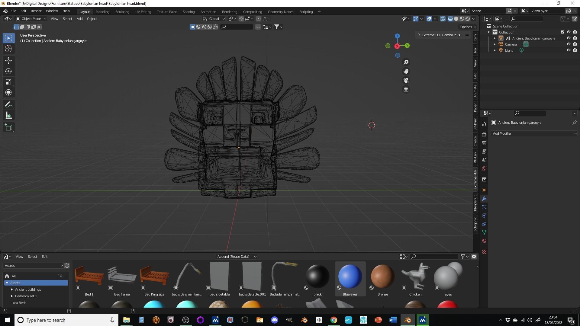 Babylonian gargoyle head Low-poly 3D model_4