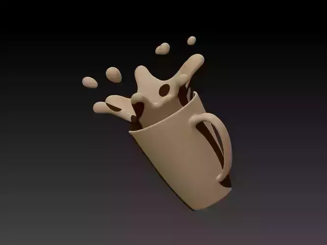 Spilled Cup of Coffee 3D print model