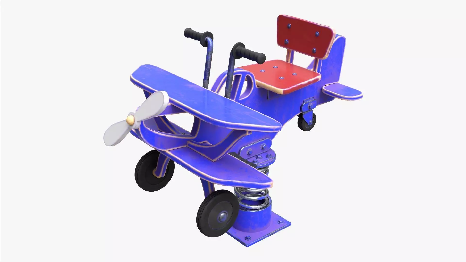 Spring rocking plane 3D model_0