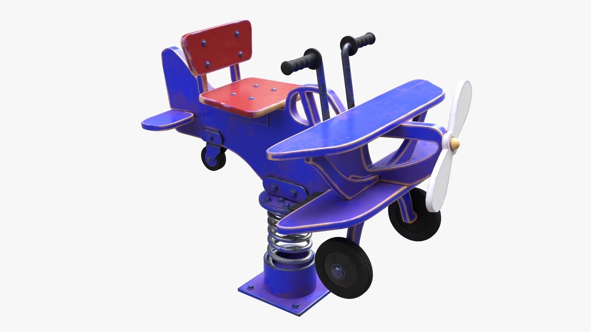 Spring rocking plane 3D model_1