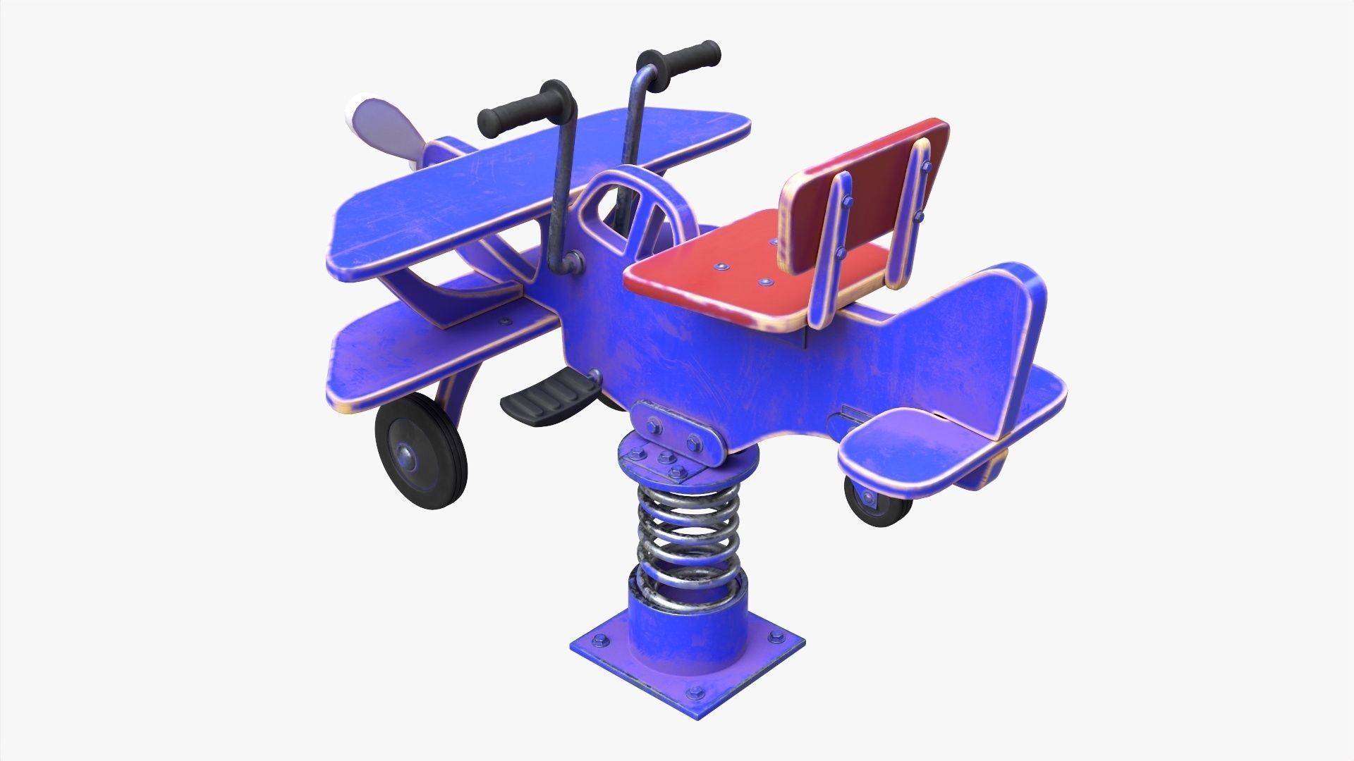 Spring rocking plane 3D model_2