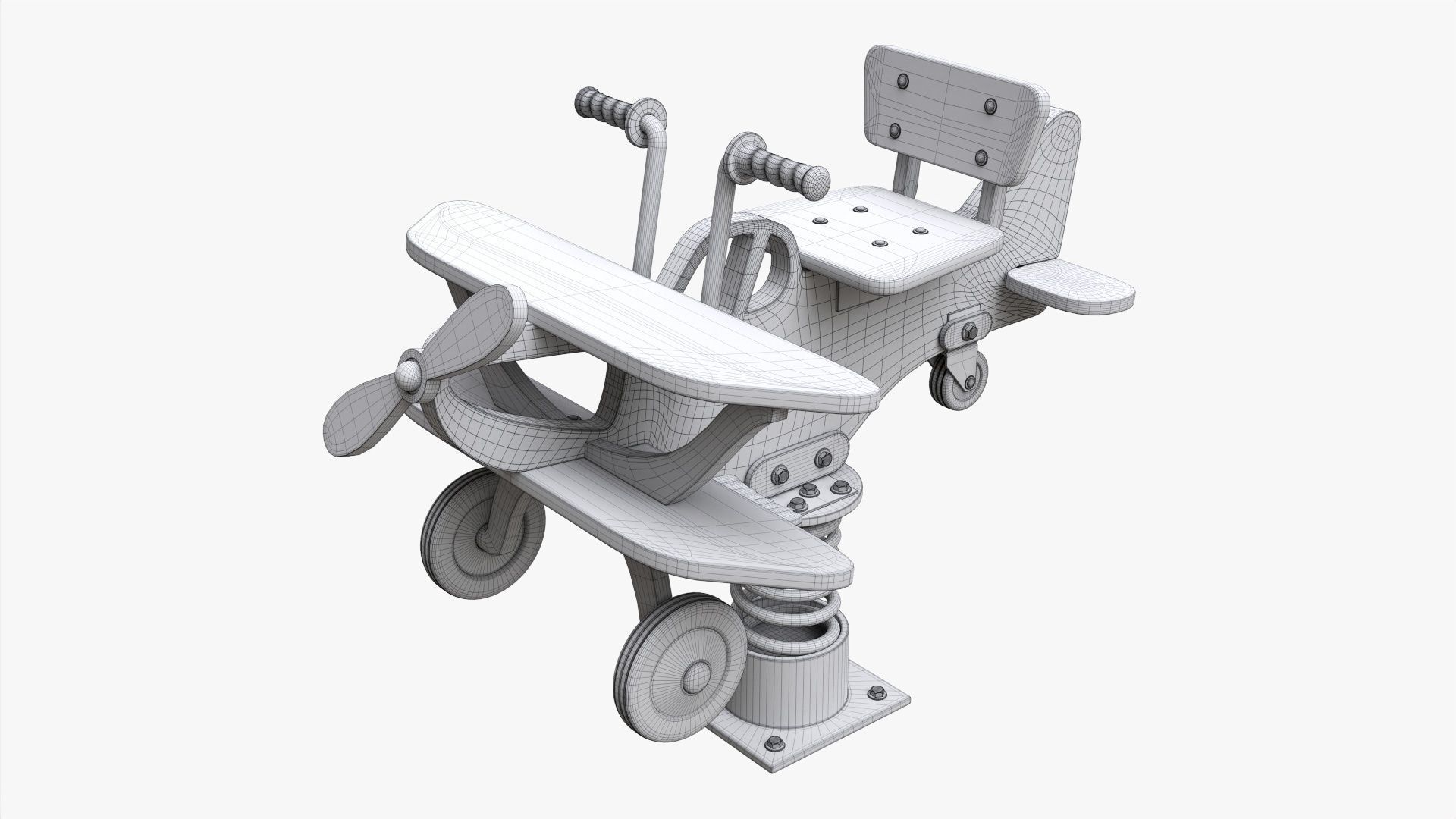 Spring rocking plane 3D model_8