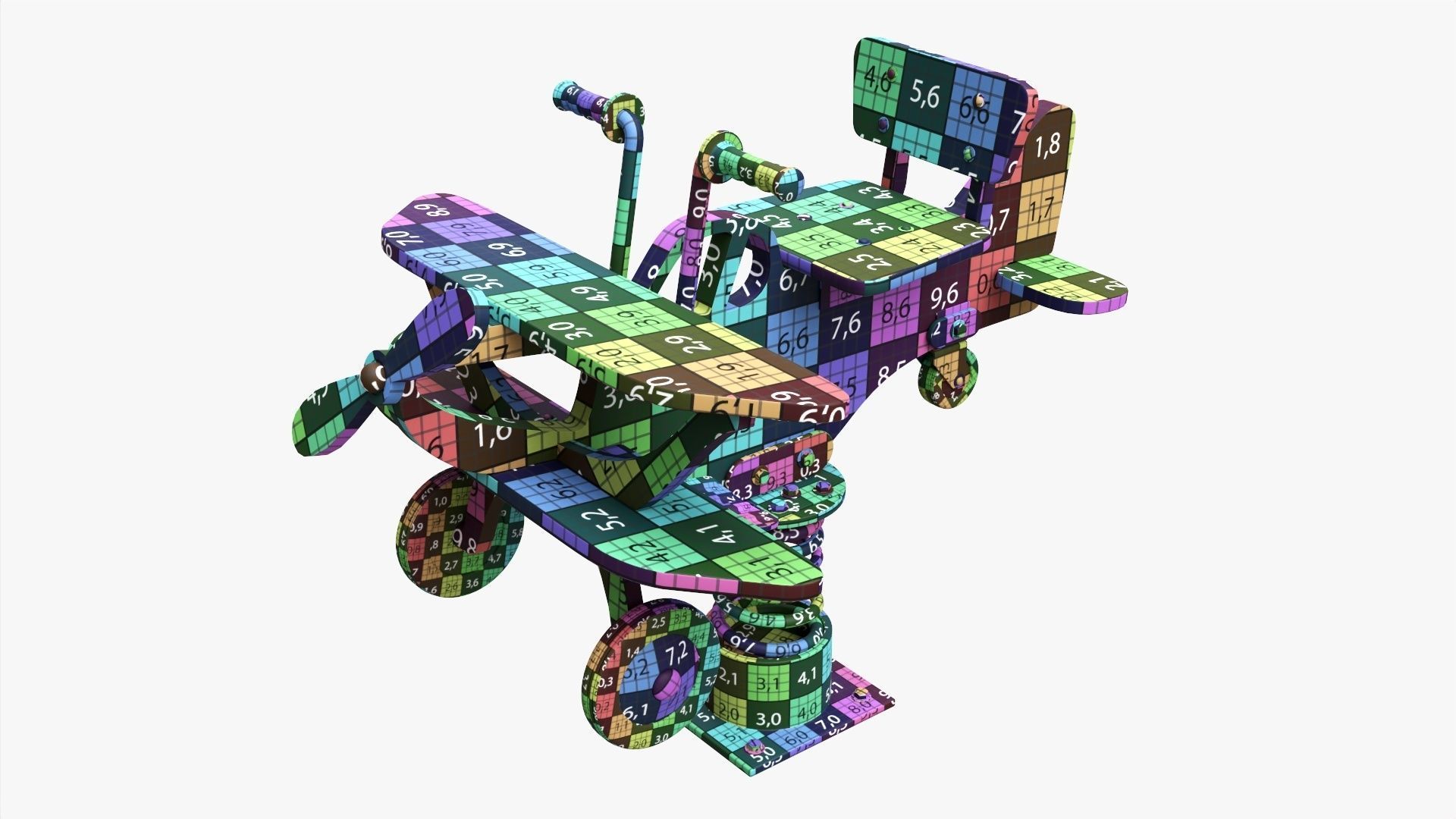 Spring rocking plane 3D model_10