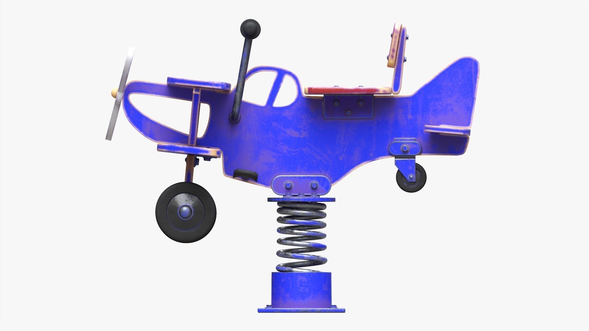 Spring rocking plane 3D model_6