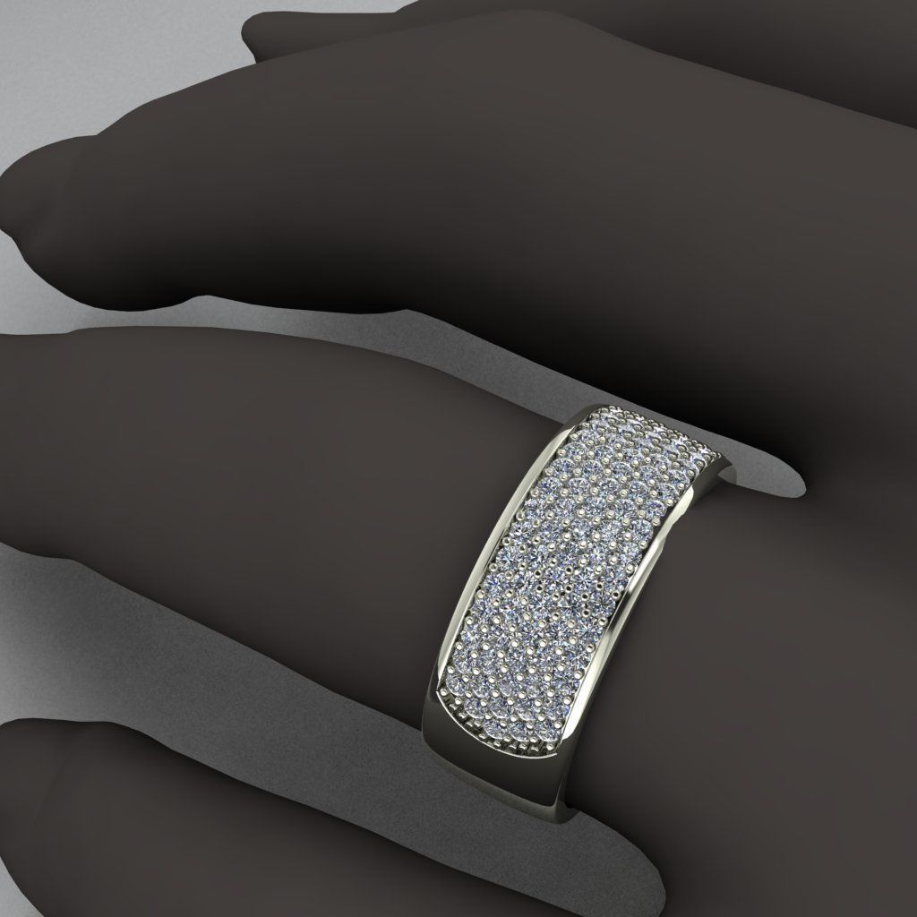 Pave bie diamond 3D print model_2