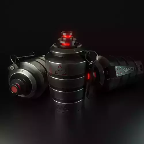 Hardsurface Sci-fi grenade  Free low-poly 3D model