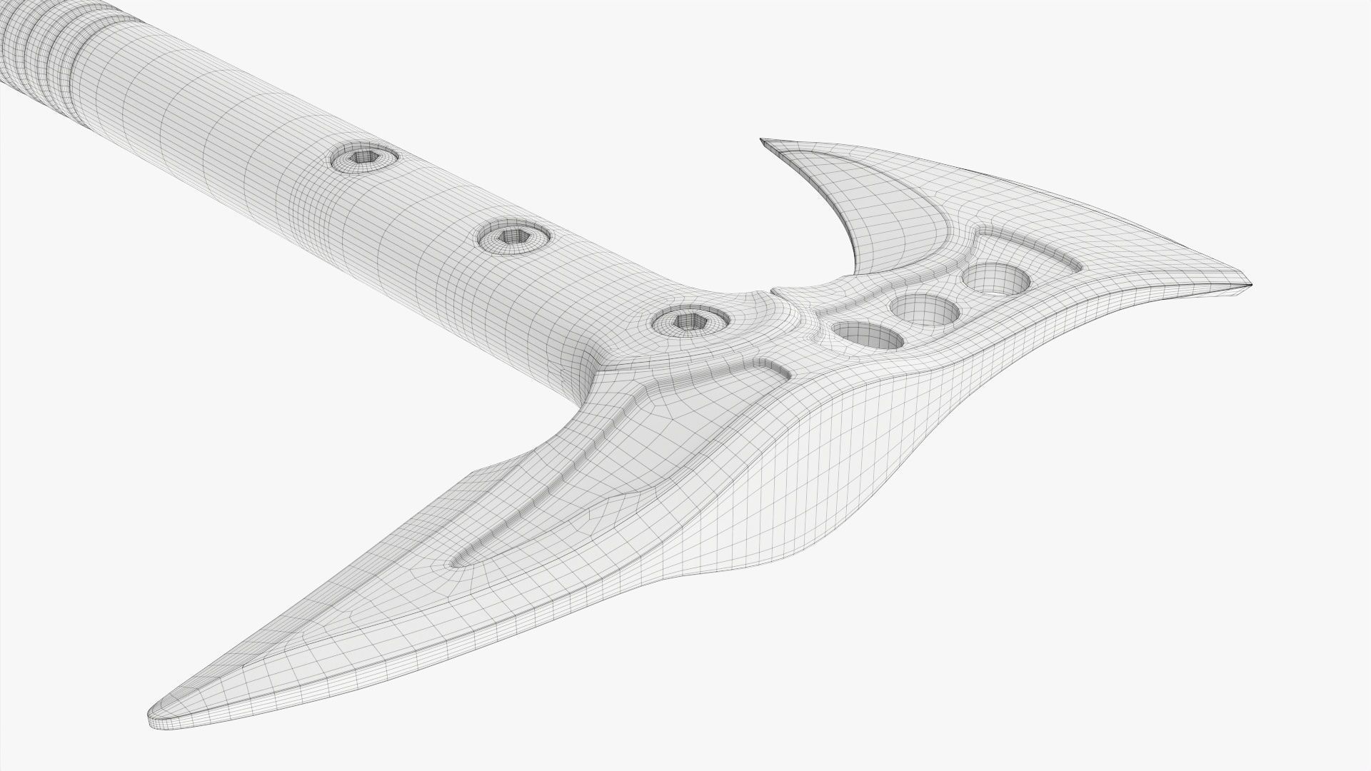 Tomahawk axe tactical 3D model_11