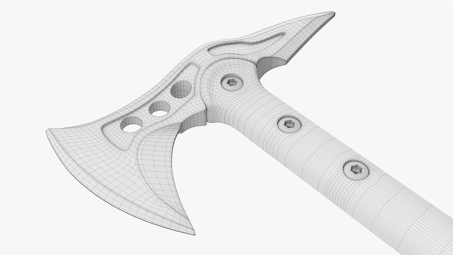 Tomahawk axe tactical 3D model_10