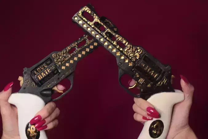 Harley Quinn Cosplay revolver  3d model