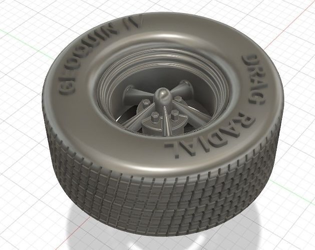 Torq Thrust II Wheels with Tires and Brakes for 3D Print 3D print model