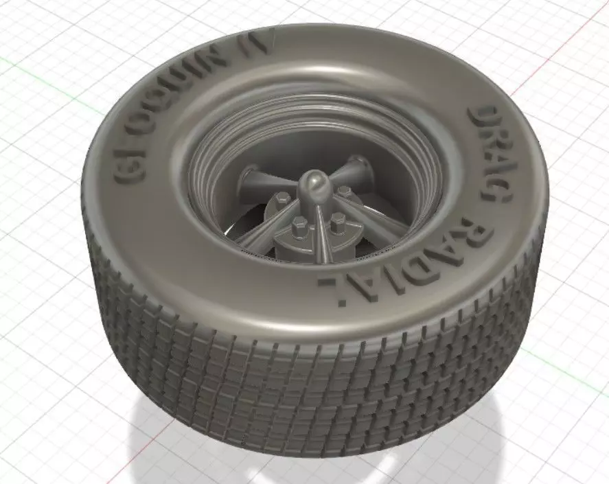 Torq Thrust II Wheels with Tires and Brakes for 3D Print 3D print model_0