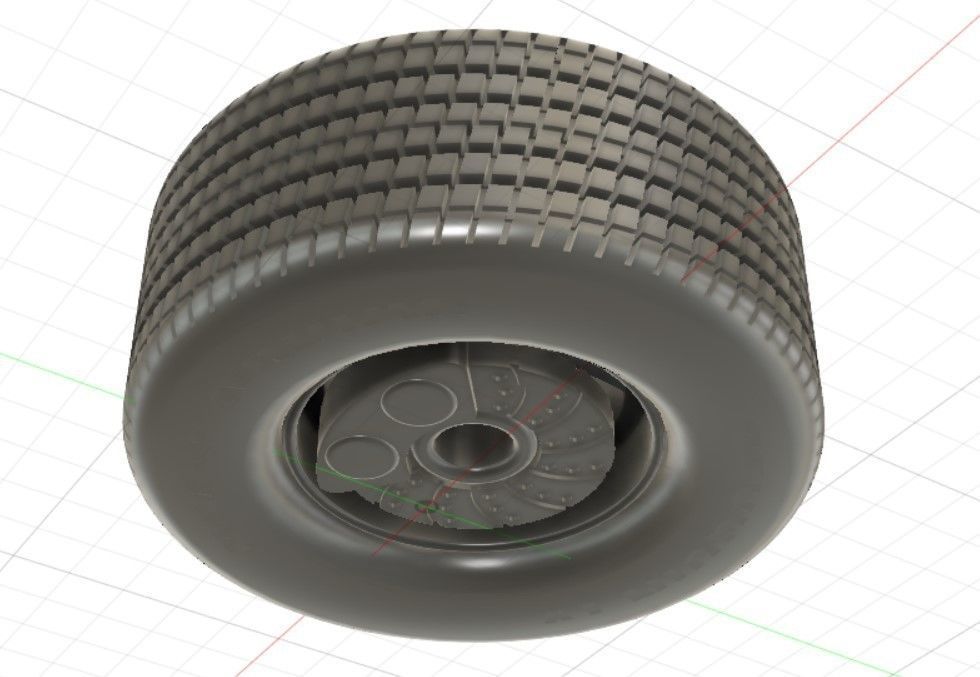 Torq Thrust II Wheels with Tires and Brakes for 3D Print 3D print model_1