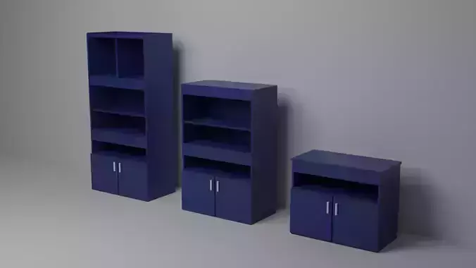Simple book shelves or cabinets Free 3D model