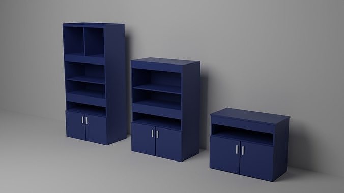 Simple book shelves or cabinets Free 3D model