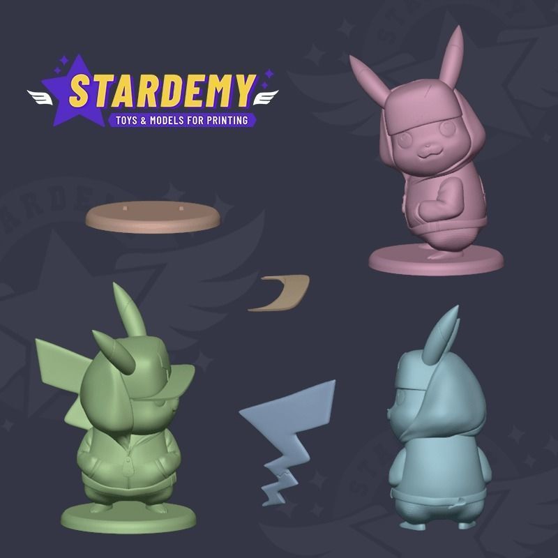 Pikachu Hiphop Style from Pokemon Unite 3D print model 3D print model_1